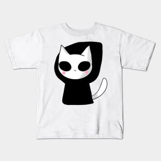 Cute Grim reaper cat and ghosts Kids T-Shirt